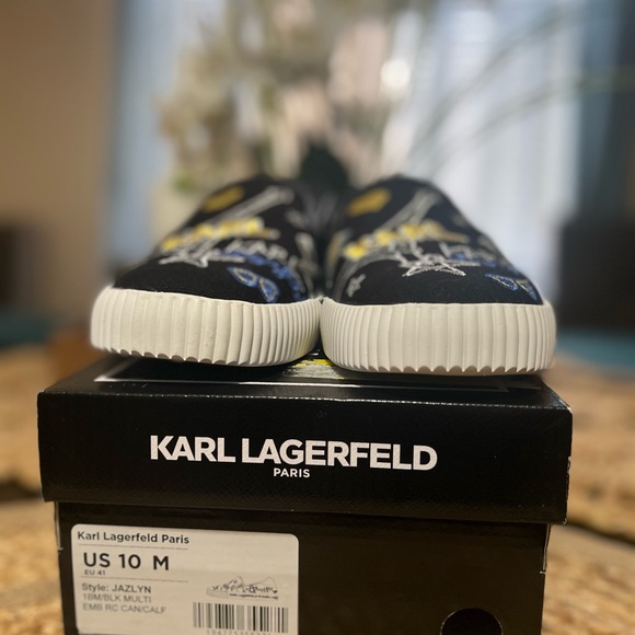 Karl Lagerfeld Paris Slip-On Black Sneakers - Picture 3 of 6